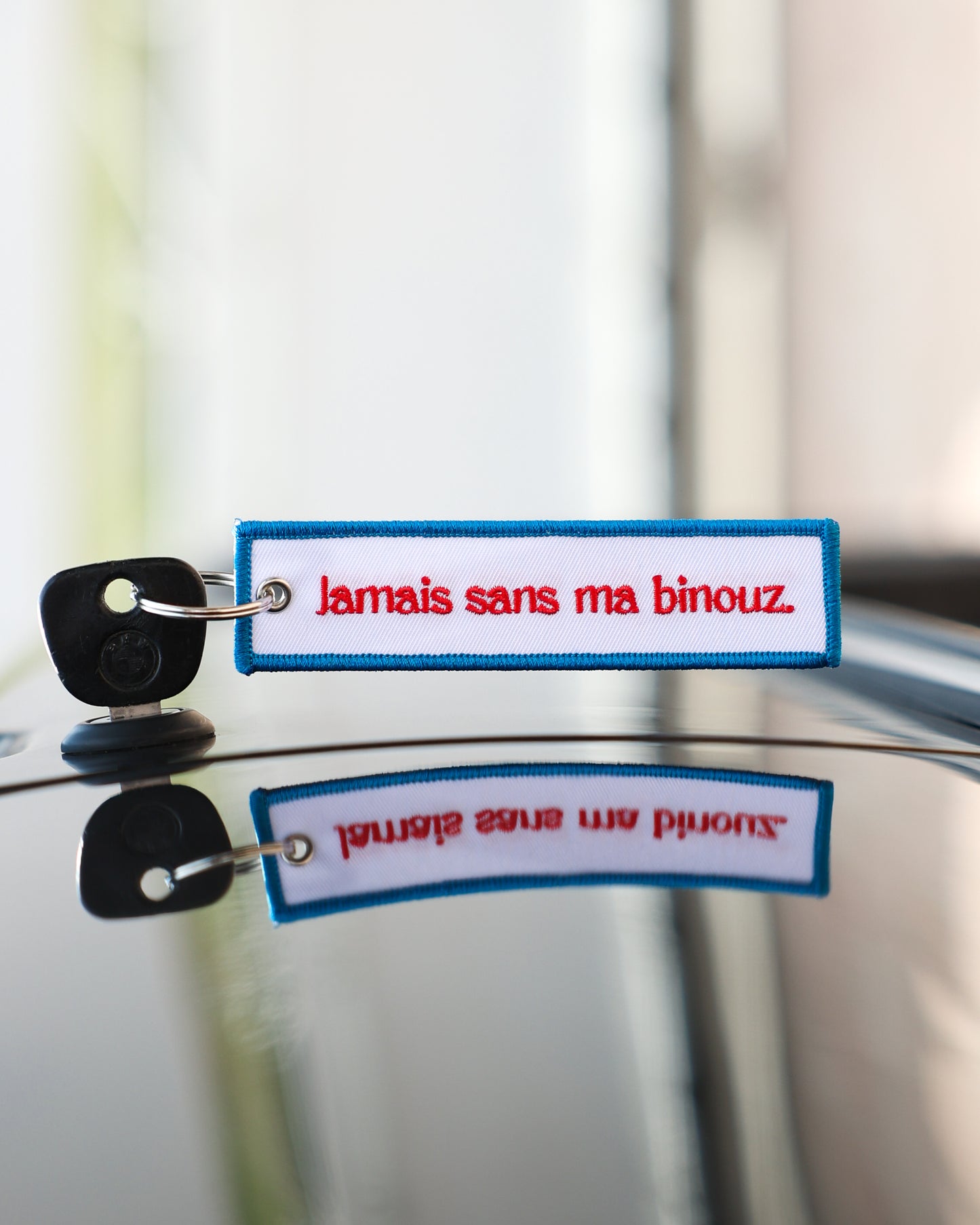 Porte-clé tissu Jamais sans ma binouz