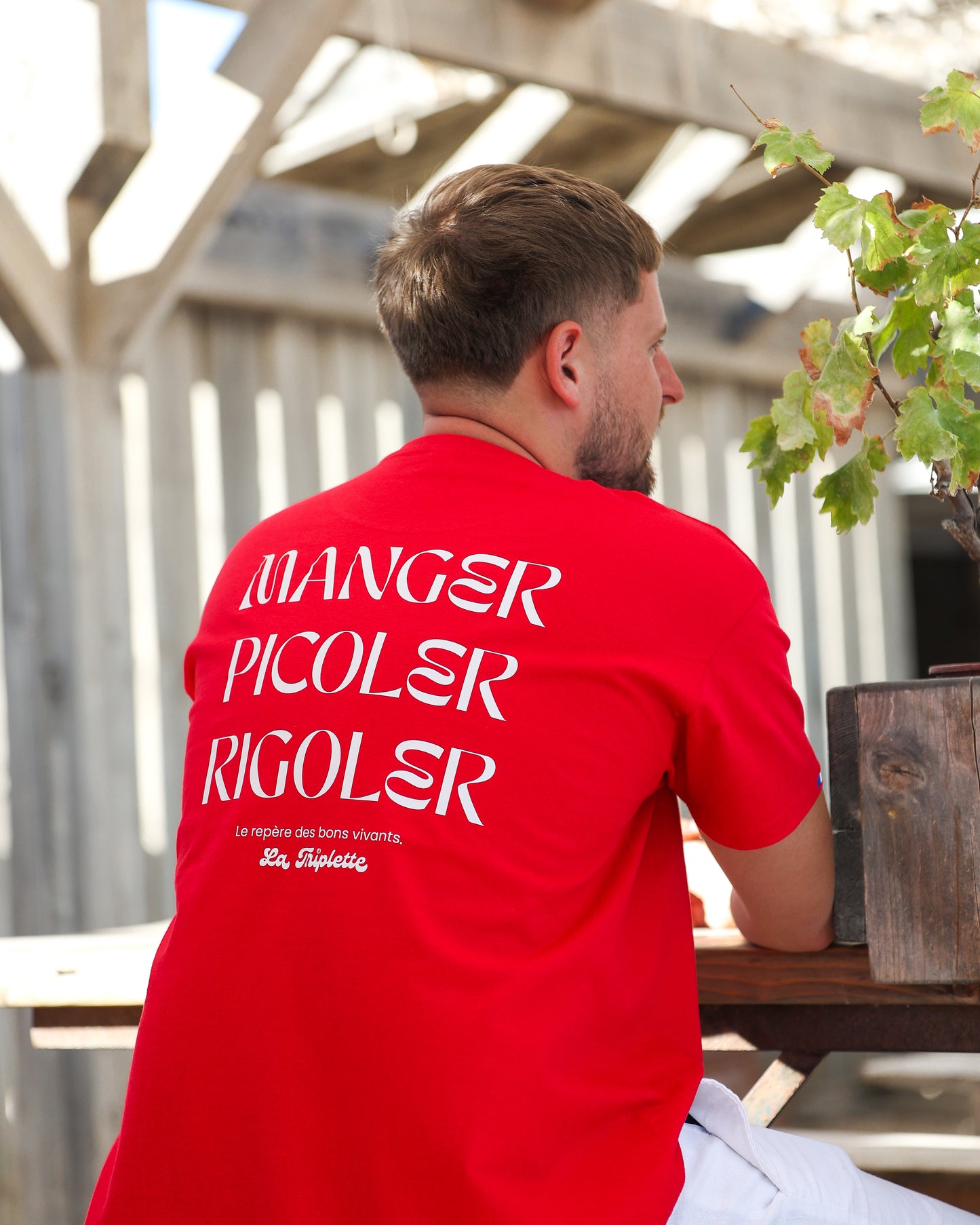T-shirt Manger Picoler Rigoler