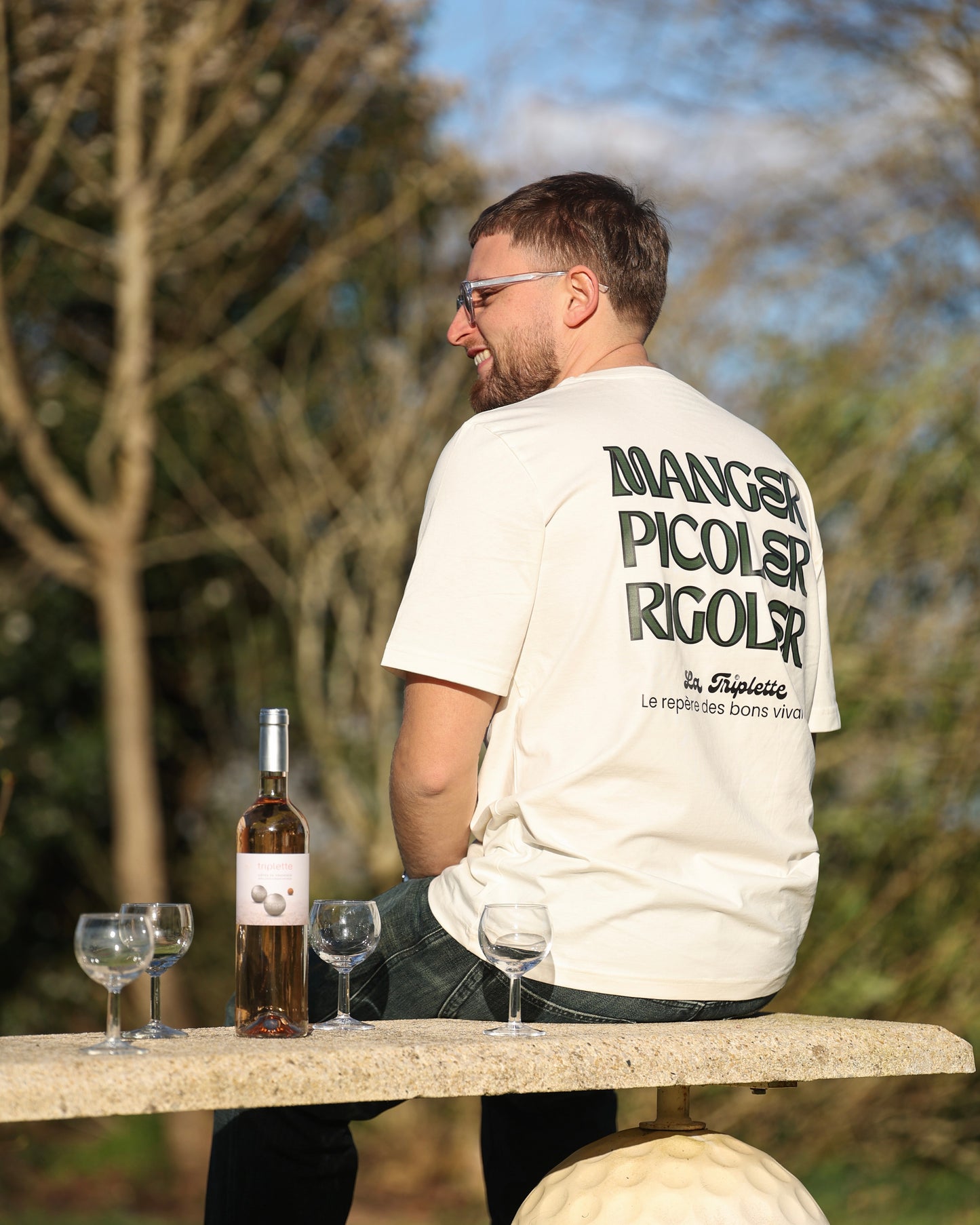 T-shirt Manger Picoler Rigoler