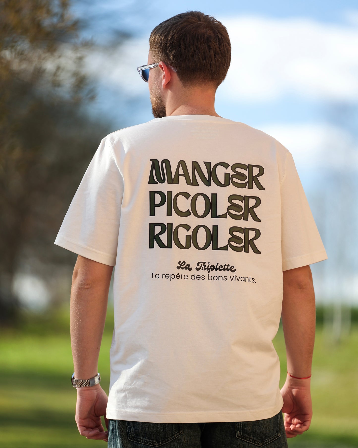 T-shirt Manger Picoler Rigoler