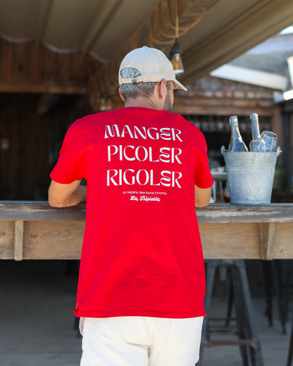 T-shirt Manger Picoler Rigoler